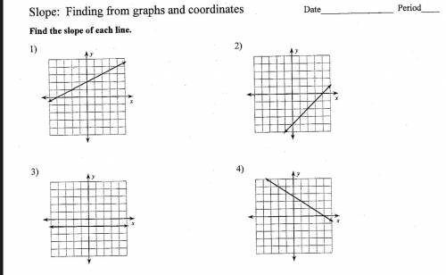 Can anyone help me with these 4 problems (Slope finding from graphs and coordinates) NEED ASAP PLEA
