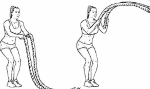 Which battle rope exercise involves moving both arms together, rapidly up and down, creating a wave