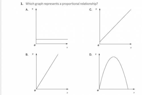 What graph represents a proportional relationship.