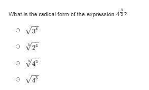 What is the radical form of the expression 4 3/2?