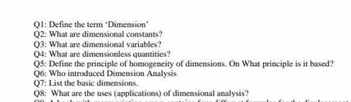 Define the term dimension