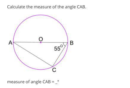 Calculate the measure of the angle CAB.