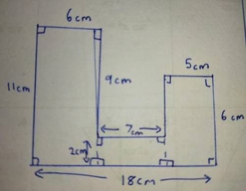 1cm

1
6 cm
Diagram NOT
accurately drawn
Scm
11 cm
9 cm
| 6cm
18 cm
The diagram shows a shape.
All
