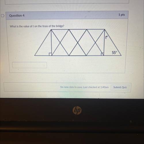 What is the value of t on the truss of the bridge?