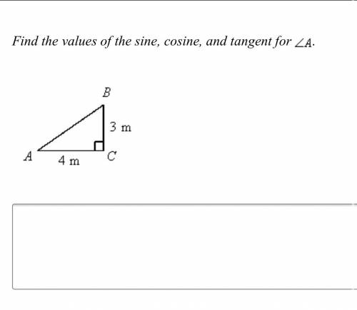 Find the values of sin, cosine, and tangent, for