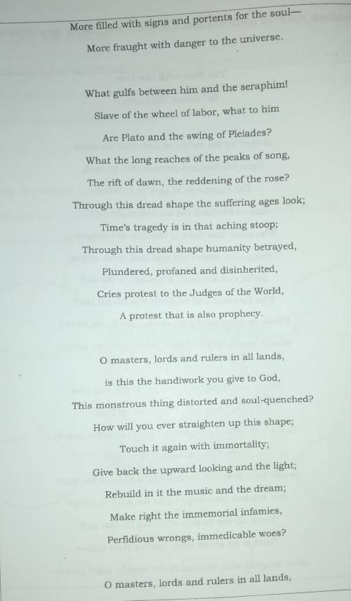 Please read first the poem and answer the 5 questions