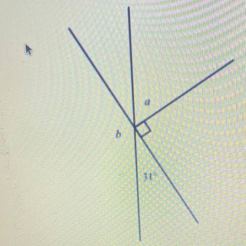 Examine the figure. What is the measure of angle b?