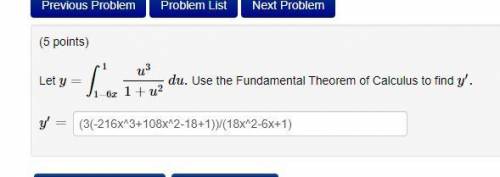 Use the Fundamental Theorem of Calculus to find y′ pls help me