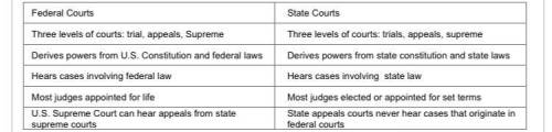 Analyze the following chart to answer question 38.

38. Which court system is established between