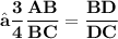 \begin{gathered}\large \bold{➾\frac{AB}{BC}  =  \frac{BD}{DC}} \\ \end{gathered}