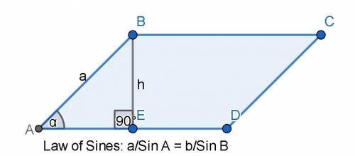 How to find parallelogram height with angles and side length