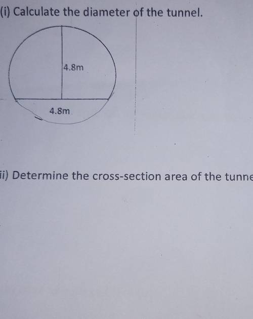 (b)The figure below shows the cross-section of a tunnel in form of a major segment of a circle. The