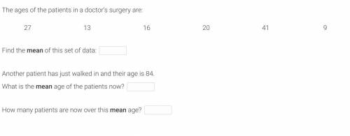 What is the mean age of the patients now?

How many patients are now over this mean age?Answer bot