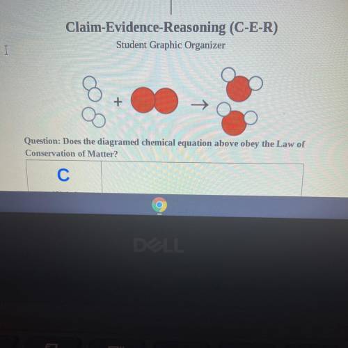 Claim-Evidence-Reasoning

Question: Does the diagramed chemical equation above obey the Law of
Con