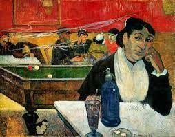 look at Van Gogh's Night Cafe on the right, and Gauguin's Cafe at Arles on the left, and compar