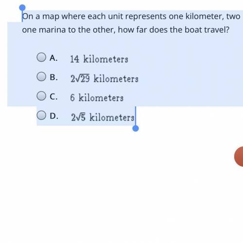 On a map where each unit represents one kilometer, two marinas are located at P(4,2) and Q(8,12). I