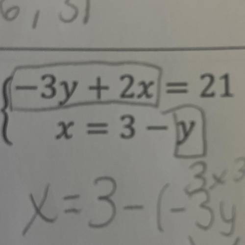 PLEASE HELP!!! 10  POINTS 
Solve the system of equation using substitution
