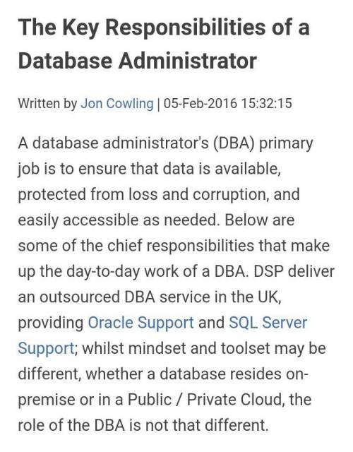 Explain the function of database administrator.don't spam..