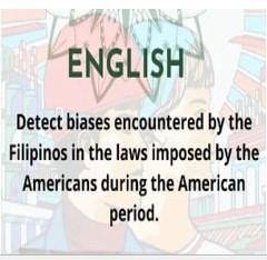 Detect biases encountered by the filipinos in the laws imposed by the american period.