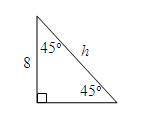 What is the value of h?

A right triangle is shown. Each angle between the hypotenuse and a leg is