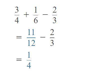 Solve 3/4 + 1/6 - 2/3