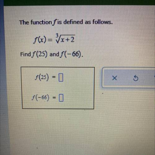 Math
need help!!
f(25)= ?
f(-66)= ?
