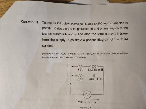 can anyone help me with this please.i have the current and pf for branch 1 and 2 but cant figure ou