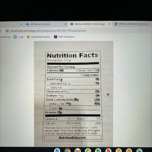 1. Using the attached nutrition label calculate the number of calories and break them down into the