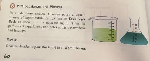A) indicate the volume of the liquid and its shape after pouring it into the beaker

B) a homogeno