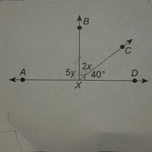 10. Find the value of x. Find the value of y. Then find the measure of each angle. Show all

work.