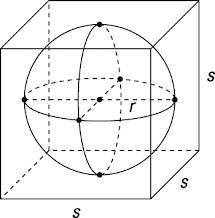 The ball is perfectly circumscribed in a 12 ft. cube as shown in diagram. Find the volume of unoccu
