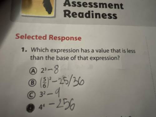 Which expression has a value that is less than the base of that expression?