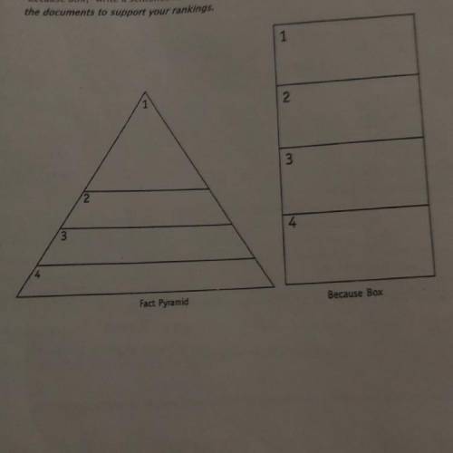 Fill in the Fact Pyramid with four important pieces of information that answer the question Why did