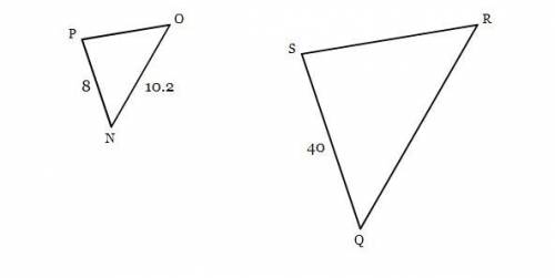 Triangle NOP is similar to triangle QRS. Find the measure of the side QR. Figures are not drawn to