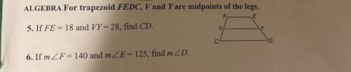 If fe= 18 and Vy=28, find CD
if m