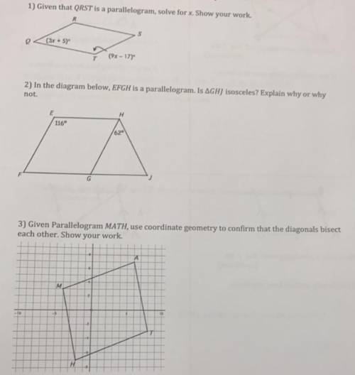 Need help with classwork. I am not the smartest when it comes to geometry, if someone could help me