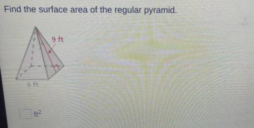 Please help. Find the surface area of the regular pyramid. (Look at picture)