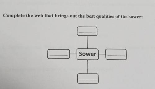 1. Complete the web that brings out the best qualities of the sower: Sower 1