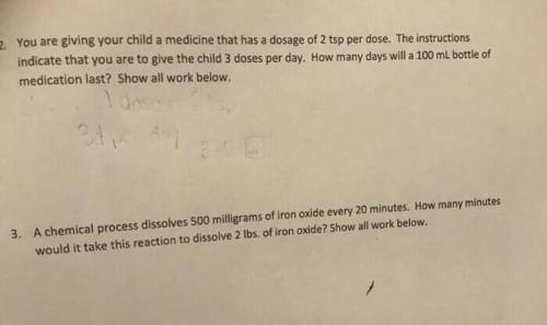 you are giving your child a medicine that has a dose of 2 tsp per dose. The instructions indicate th