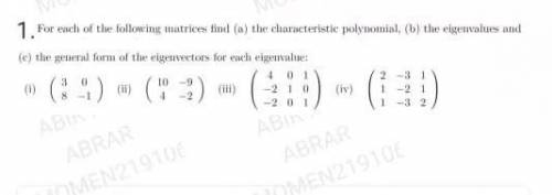 Page No. Date: 1 1 3 우 8 - A) Find the characteristics Polynomial for this matrices.