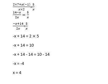 Pls answer I really need it:
7/x - 1/2 = 5/x
