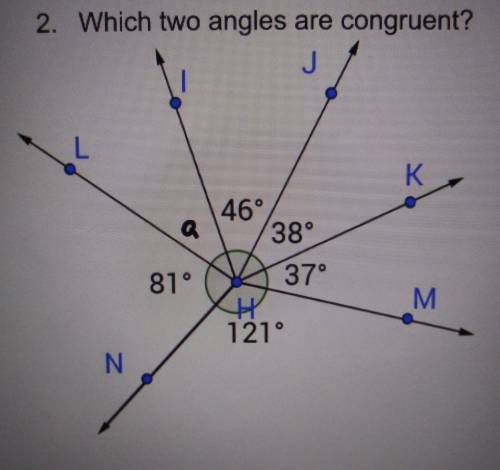 Which two angles are congruent?