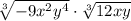 \sqrt[3]{-9x^2y^4} \cdot \sqrt[3]{12xy}