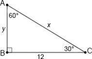 What are the values of x and y? Question 1 options: A) x = 6 ; y = 3 B) x = 8 ; y = 4 C) x = 4 ; y