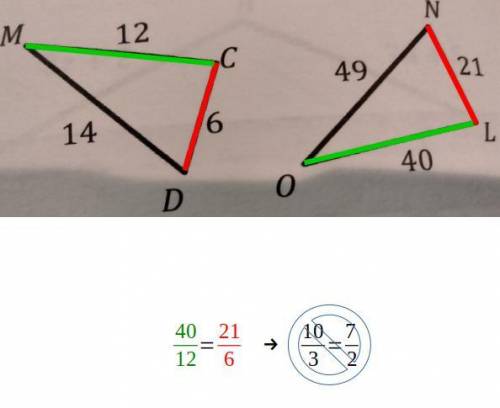 Are the following triangles similar? Justify your answer.