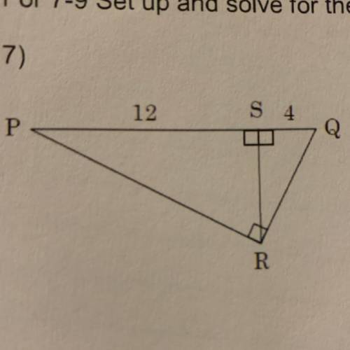 Solve for length of the altitude of right triangle PQR