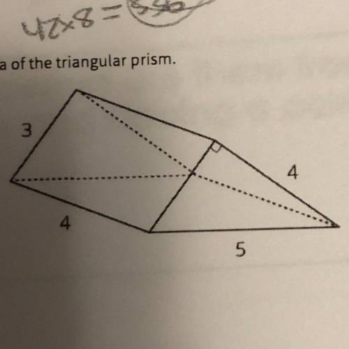 6. Find the surface area of the triangular prism.
3
4.
4
5
