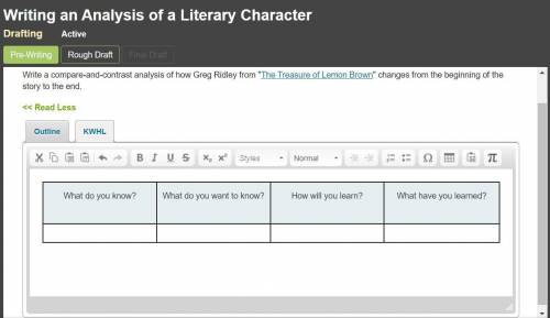 Pre-Writing Prompt Write a compare-and-contrast analysis of how Greg Ridley from The Treasure of L
