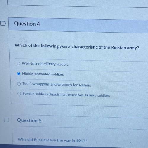 Which of the following was a characteristic of the Russian army?