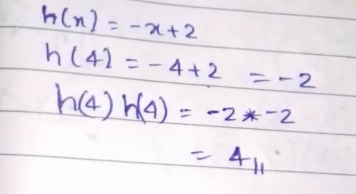 Given h(x)=−x+2, find h(4)h(4)